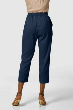 Closet London Navy Elasticated Waist Cropped Trousers -Closet London Popular Shop B7089 T7091 4674 37598.1637068741.1280.1280 39267.1641469340