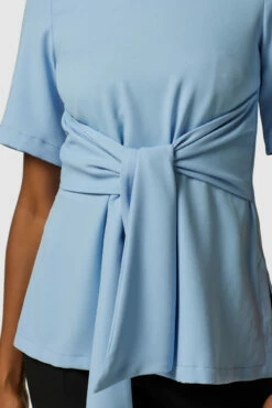 Closet London Baby Blue Tie Waist Top 8 Closet London Baby Blue Tie Waist Top -Closet London Popular Shop B7106 T7093 4072 31354.1633954437