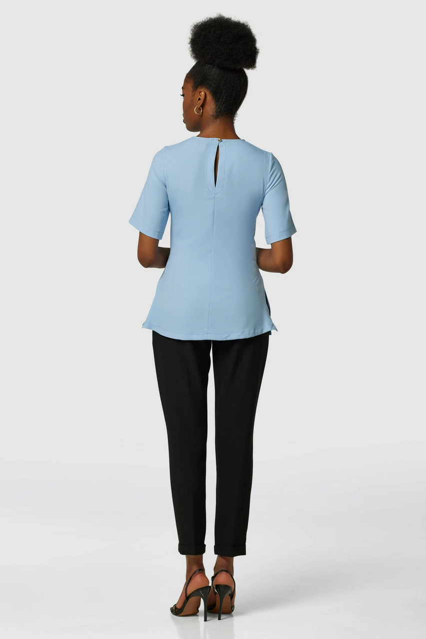 Closet London Baby Blue Tie Waist Top 6 Closet London Baby Blue Tie Waist Top - Image 4