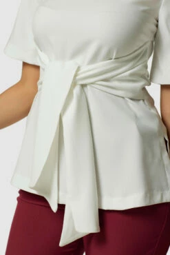 Closet London Off White Tie Waist Top -Closet London Popular Shop B7106 T7149 4419 92373.1633954609