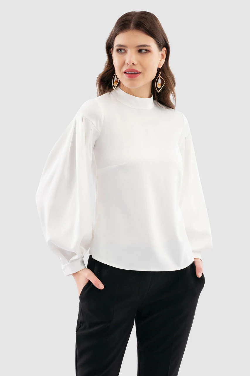 Closet London Off White Puff Sleeve Blouse 4 Closet London Off White Puff Sleeve Blouse - Image 2