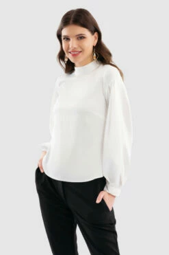 Closet London Off White Puff Sleeve Blouse