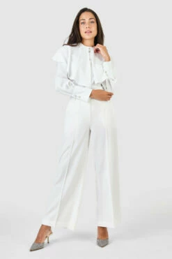 Closet London Ivory White Wide Leg Pleated Trousers -Closet London Popular Shop B7685 T7703 7 87520.1633706401