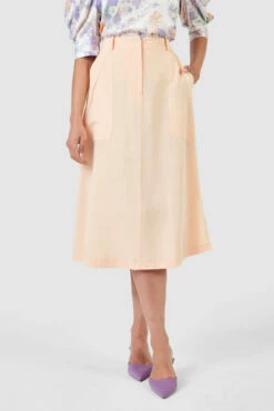 Closet London Peach A-Line Midi Skirt -Closet London Popular Shop B7734 S7691 20 76278.1633705973