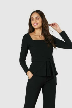 Closet London Black Square Neck Blouse -Closet London Popular Shop B7760 BLACK T7759 BLACK 20211019 Closet ADDITIONAL 1505 02122.1637337007