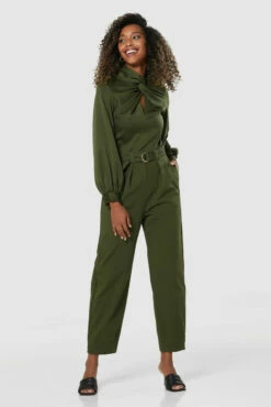 Closet London Green Twist Neck Blouse -Closet London Popular Shop B8190 T8259 20211130 Closet 0757 28226.1659716645