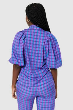 Closet London Purple Balloon Sleeve Blouse -Closet London Popular Shop B9450 PURPLE 6 4157 75368.1691076153