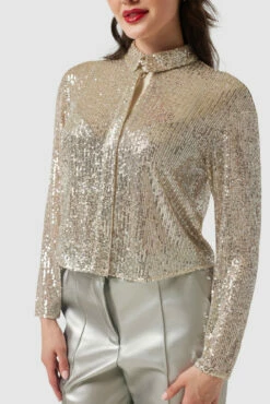 Closet London CreamCropped Shirt -Closet London Popular Shop B9845 CREAM T9909 SILVER 20230405 Closet London0626 09418.1696607649