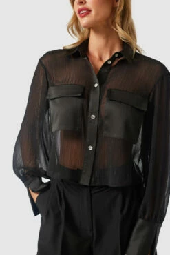 Closet London BlackCropped Shirt