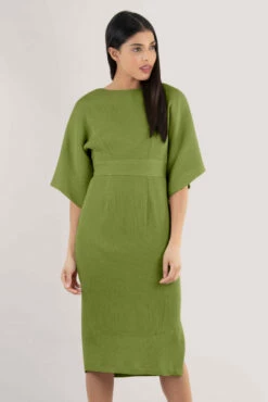 Closet London Olive Green Kimono Pencil Midi Dress -Closet London Popular Shop CLOSET L 1407 CROP 44197.1581434322 33590.1649854981