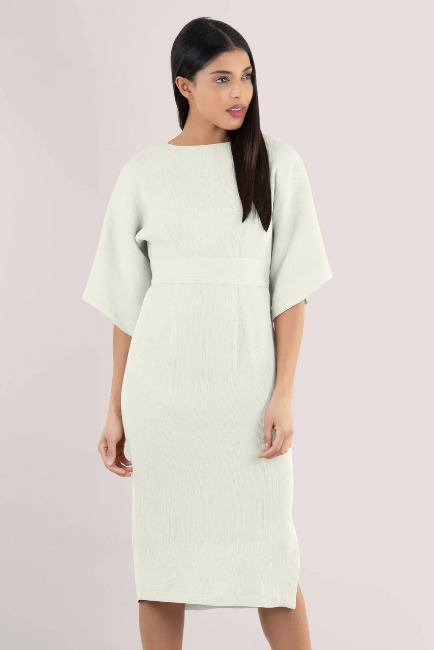 Closet London Ivory White Kimono Pencil Midi Dress 3 Closet London Ivory White Kimono Pencil Midi Dress