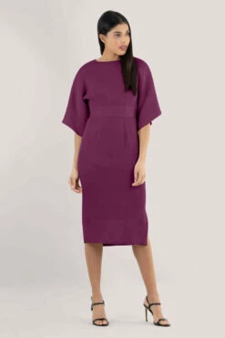 Closet LondonPurple Kimono Pencil Midi Dress