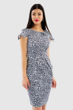 Closet London Ivory Print Pleated Tulip Dress -Closet London Popular Shop CXeyZIB 17078.1649859594