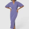 Closet London Lilac Purple PencilKimono Sleeves Midi Dress