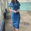 Closet London Blue Teal Bodycon Dress