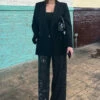Closet London Black Wide Leg Flared Trousers -Closet London Popular Shop D10179 CREAM 4872 0009 JT9855 Black 21 40587.1698761177