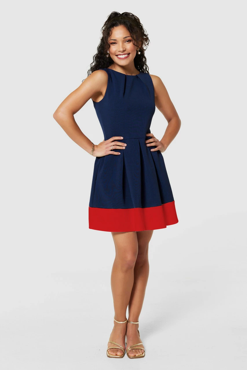 Closet LondonNAVY/REDHackney Dress 3 Closet LondonNAVY/REDHackney Dress