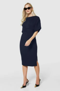 Closet London Navy BlueKimono Pencil Midi Dress -Closet London Popular Shop D4300 BLACK 0760 74586 61621.1689240041