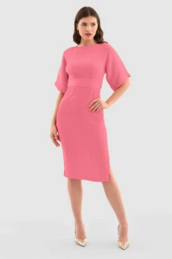 Closet London Pink Kimono Pencil Midi Dress -Closet London Popular Shop D4300 Coral DSC 5808 31903.1653986803