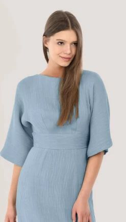 Closet London Dusky Blue Kimono Pencil Midi Dress -Closet London Popular Shop D4300 DSC 3755 39176.1637940984.1280.1280 66899.1637941200