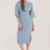 Closet London Dusky Blue Kimono Pencil Midi Dress