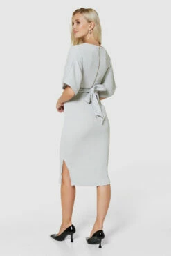 Closet London Grey Silver Kimono Pencil Midi Dress -Closet London Popular Shop D4300 GREY 0755 32567.1678458869
