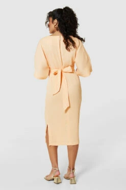 Closet LondonPeach Orange Kimono Pencil Midi Dress -Closet London Popular Shop D4300 PEACH 1591 02540.1678458724