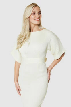 Closet London Stone Cream Kimono Pencil Midi Dress -Closet London Popular Shop D4300 STONE 0650 47287.1678464534