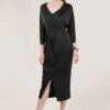 Closet London Black Gathered Waist Tulip Dress