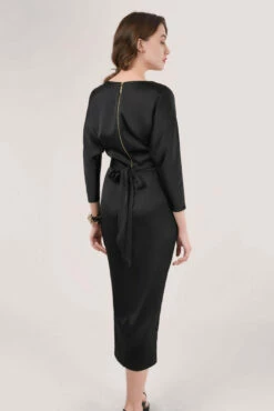 Closet London Black Gathered Waist Tulip Dress -Closet London Popular Shop D4732 BLACK DSC 5979 50778.1670331366