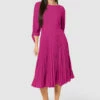 Closet London Pink Split Sleeve Pleated Midi Dress -Closet London Popular Shop D5097 SAND 71277 copy 3 39230.1675334741