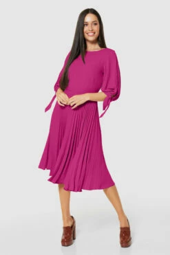 Closet London Pink Split Sleeve Pleated Midi Dress -Closet London Popular Shop D5097 SAND 71280 copy 3 27048.1675334728
