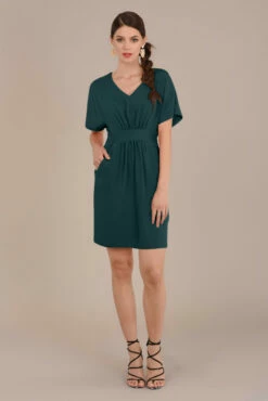 Closet London PetiteEmerald GreenTie Waist Tulip Dress -Closet London Popular Shop D5124 DSC 3877 95278.1567674454.1280.1280 13093 copy 31 53089.1679412125