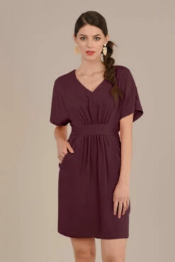 Closet London PetitePlum Wine Tie Waist Tulip Dress -Closet London Popular Shop D5124 DSC 3877 95278 copy 21 32662.1679412815