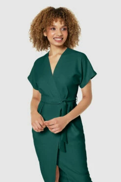 Closet London Petite Emerald GreenKimono Wrap Dress 8 Closet London Petite Emerald GreenKimono Wrap Dress -Closet London Popular Shop D5142 STONE 712141 69413.1679403301
