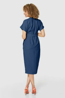 Closet London Navy BlueKimonoSleeves Wrap Midi Dress -Closet London Popular Shop D5142 STONE 71220 copy 21 49762.1675697882