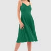 Closet London Green Cowl Pleated Dress