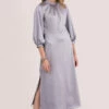Closet London Lilac Gathered Neck A-Line Midi Dress