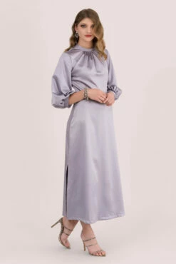 Closet London Lilac Gathered Neck A-Line Midi Dress 9 Closet London Lilac Gathered Neck A-Line Midi Dress -Closet London Popular Shop D5251 D5251 DSC 5738 CROP 76641.1567528106