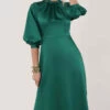 Closet London Green Gathered Neck A-Line Midi Dress -Closet London Popular Shop D5251 DSC 2781 68081.1633089623