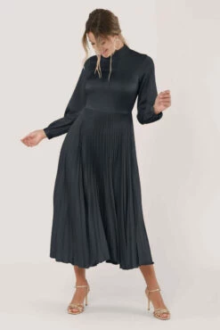 Closet London Black Long Sleeve Pleated Midi Dress -Closet London Popular Shop D5579 DSC 2697 85957.1572604979 52821.1623070557