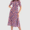 Closet London Blue Floral High Neck Midi Dress -Closet London Popular Shop D5709 Cobalt DSC 4891 75376.1649757958