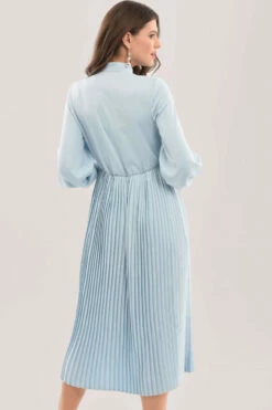 Closet London Dusky Blue Pleated Shirt Dress -Closet London Popular Shop D5860 DSC 9115 56875.1623850057