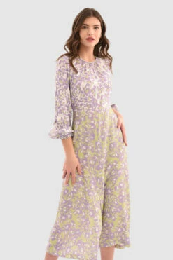 ClosetLondon LIME Gathered Neck A-Line Dress