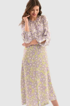ClosetLondon LIME Gathered Neck A-Line Dress -Closet London Popular Shop D5889A Purple DSC 5158 14729 25135.1687187975