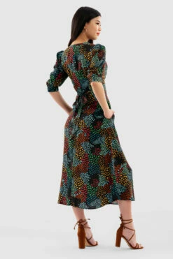 Closet London Black Print Short Puff Sleeve Midi Dress 9 Closet London Black Print Short Puff Sleeve Midi Dress -Closet London Popular Shop D5953 Black DSC 6407 76991.1649759114