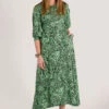 Closet London Green Split Sleeve A-Line Midi Dress