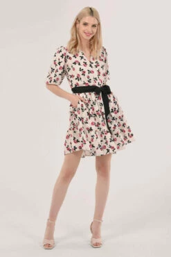 Closet London Pink Floral Wrap Gathered Skirt Dress -Closet London Popular Shop D6048 DSC 7607 done 77033.1594135138.1280.1280 49059.1633089878