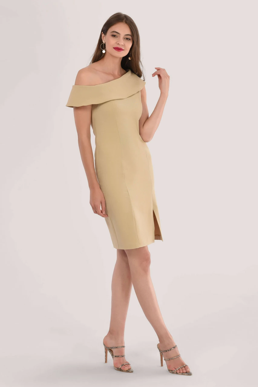 Closet London Beige Dropped Shoulder Dress 5 Closet London Beige Dropped Shoulder Dress - Image 3