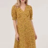 Closet London Yellow Puff Sleeve V-Neck Dress -Closet London Popular Shop D6212 DSC 7396 done 38473.1633089711